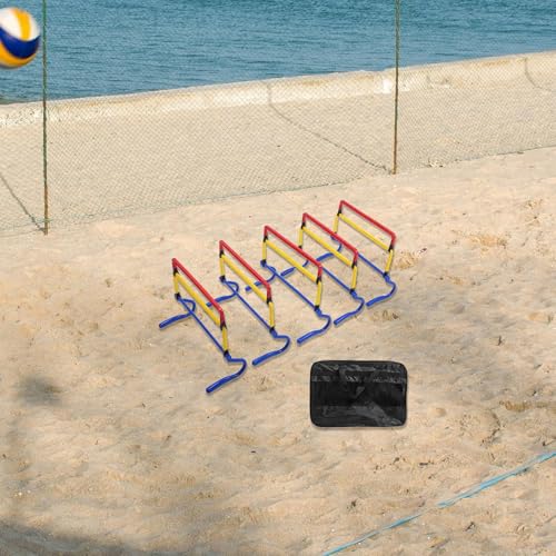 5 Pieces Agility Hurdles Adjustable Height Speed Training Hurdles Obstacle Rack Athletic Strength Training Foldable PVC Suitable for Soccer Football R