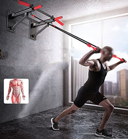 Wall Mounted Pull Up Bar, Strength Training Pull-UP Bars, Heavy Duty Wall Mount Chin Up Bar for Home Gym Indoor Outdoor, Maximum Weight 660 Lbs (Black)