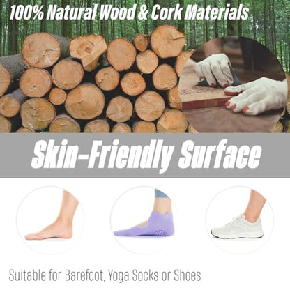 2026 NEW｜29" Surf Balance Board for Kids & Adults｜MAX. 350lbs Balance Boards with Cork Roller & Half Ball｜0.6" Wobble Board Trainer from Beginner to Advanced｜Wooden Slack Board