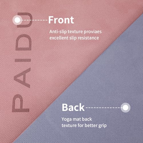 PAIDU Yoga Mat Non Slip Anti-tear,extra thick-2/5 inch（10MM）High Resiliency Professional POE Yoga Mats for Women Men Kids,72"x24"inch,Workout, Yoga, Pilates and Floor Exercise, with Carrier Strap