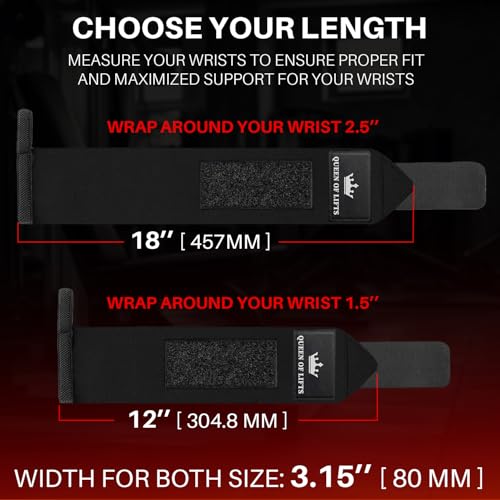 Weightlifting 18" & 12" Wrist Wraps with Thumb Loop – Heavy Duty Wrist Workout Braces for Men and Women – Ideal for Powerlifting, Strength Training, Bodybuilding - color: Black, style: 18" – Beast Mode