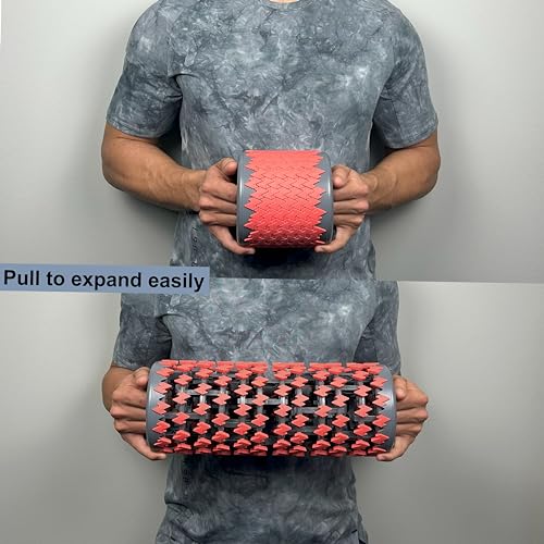 Collapsible Foam Roller for Exercise and Recovery (13 Inches), Easily Portable at 5.5 inches (Red) - color: Red