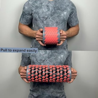 Collapsible Foam Roller for Exercise and Recovery (13 Inches), Easily Portable at 5.5 inches (Pink) - color: Pink