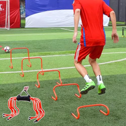 Agility Hurdles Portable Mini Hurdles Five Pack, Different Height Speed Agility Hurdles for Football, Athlete Jumping Training Equipment/Sports Obstacles Pole(30cm(12) - size: 30cm(12")