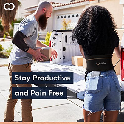Copper Compression Back Brace. Copper Infused Lumbar Support for Lower Back Relief, Sciatica, Herniated Disc, Scoliosis, Pain & Strains. Adjustable & Breathable. Fits Men & Women (Waist 28" - 34") - size: Small/Medium (Pack of 1)