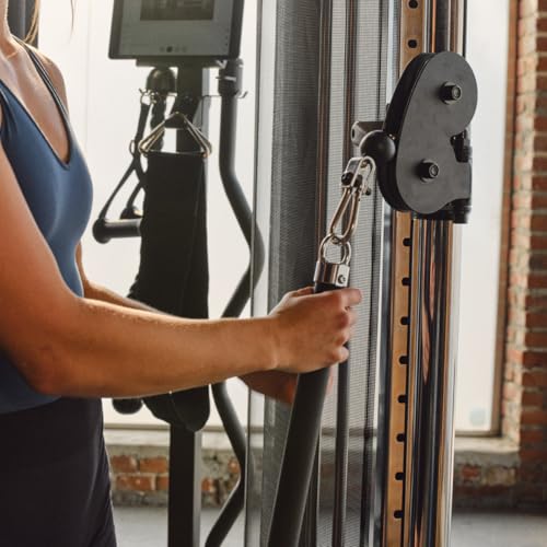 CENTR Cable Machine Attachments for Home Gyms & Functional Trainers Accessory Kit - LAT Pull Down Attachment, Triceps Rope, Curl Bar, Ankle Strap & More - Cable Machine Accessories - style: Sport Handle
