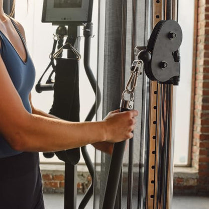 CENTR Cable Machine Attachments for Home Gyms & Functional Trainers Accessory Kit - LAT Pull Down Attachment, Triceps Rope, Curl Bar, Ankle Strap & More - Cable Machine Accessories - style: Sport Handle