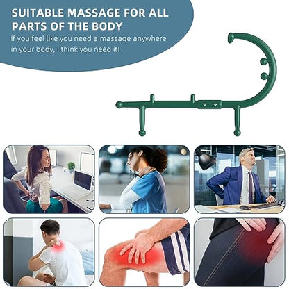 KEINE MARKE Trigger Point Massage Tool Body Deep Tissue Handheld Back, Neck, Shoulder, Leg and Feet Massager Rod, Muscle Release Tool Self Massage Hook Cane for Women & Men - color: Green
