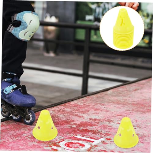 Toddmomy Skating Sign Bucket Practice Cones Small Traffic Cones Training Cones Play Cones Plastic Cones Sports - color: Yellow