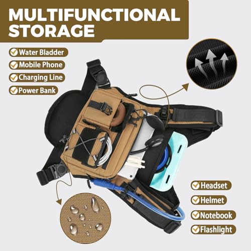 USA Patent Running Hydration Vest Backpack, Lightweight Chest Pack with 2.0L Water Bladder Bag Daypack for Hiking Running Cycling Race Marathon for Women Men - color: Khaki