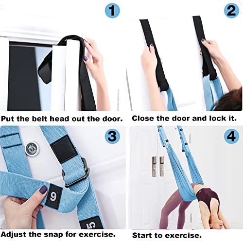 Tchrules Leg Stretcher Strap, Backbend Training Belt with Door Anchor, Flexibility Trainer Stretching Equipment Assist Stretch Strap for Fitness Gymnastics Dance Aerial Yoga Ballet