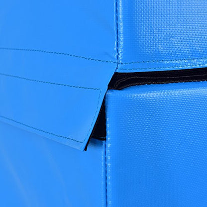 PVC Soft Foam Jumping Box Plyometric Exercise Fitness Safe Box (Blue 18" Height)