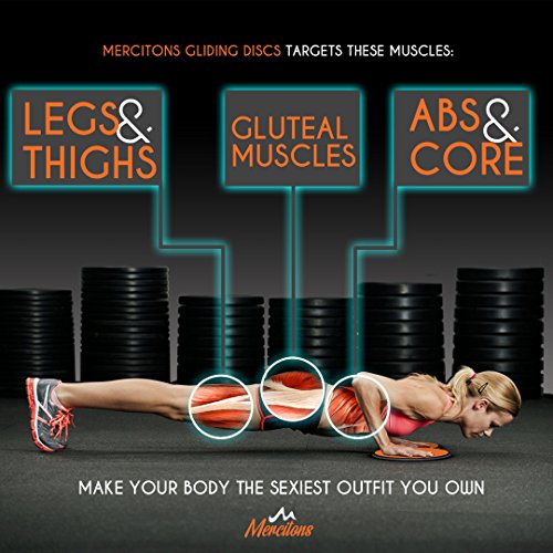 Dual Sided Gliding Discs Core Sliders Exercise with 6 Resistance Bands for Women - Home Full Body Workout - use it on Carpet & Hardwood Floors - Abdominal Exercises for Optimal Fitness and Health