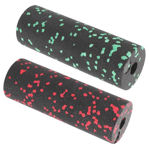 DOITOOL 2pcs Mini Exercise Foam Roller Column Muscle Massaging Roller Lightweight Hollow Fitness Roller for Home and Travel Green and Red