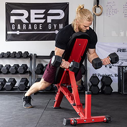 REP Fitness Rubber Hex Dumbbell Set, Adjustable Weight Pairs, Home Gym Equipment, Strength Training For Men Women, Black Coated Grips, Workout Rack Storage Optional, Heavy Lb Free Weights - style: 5-50 lb set Blue rack