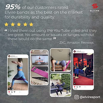 ELVIRE Fabric Resistance Bands for Working Out | Exercise Bands Resistance Bands Set of 3 | Booty Bands for Women Workout Bands Resistance Loops | Leg Bands for Working Out Glute Bands, Squat Bands