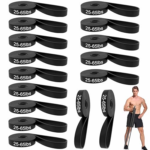 16-Pcs Resistance Bands Set - Premium Elastic Workout Bands for Home Gym, Strength Training, Yoga & Physical Therapy