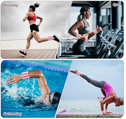 Adjustable Ankle Weights for Women & Wrist Weights Set of 2 (1LB Each) - Durable Weight for Men, Perfect for Home Fitness, Gym Workout, Yoga & Walking - Ideal for Daily Strength Training