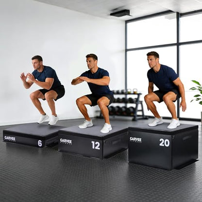 Plyo Box 6/12/20 Inch, Soft Plyometric Box, Stackable Adjustable Plyometric Jump Box, Foam Plyo Box for Home Gym, Strength Training, HIIT, Step Ups and Workouts