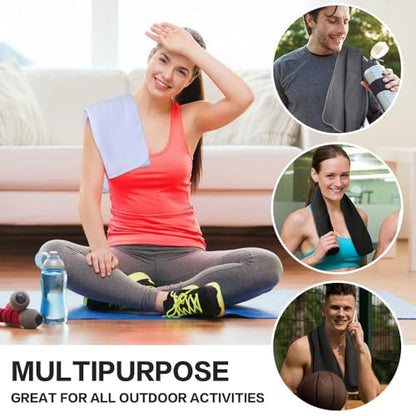 Gym Towels - Absorbent Wicking Workout Towels, Quick Dry & Compact, Ideal for Yoga, Fitness, Treadmill or Indoor Bike