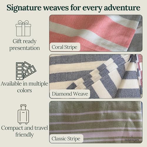 CLOUDSCAPE Extra Large Beach Towel 6 Pack - 39"x71", Quick Dry Pool Towel, Sand Free Vacation Essentials for Adults, Lightweight Turkish Towel, Easy Pack Travel Bath Towel for Swimmers, Multicolor6