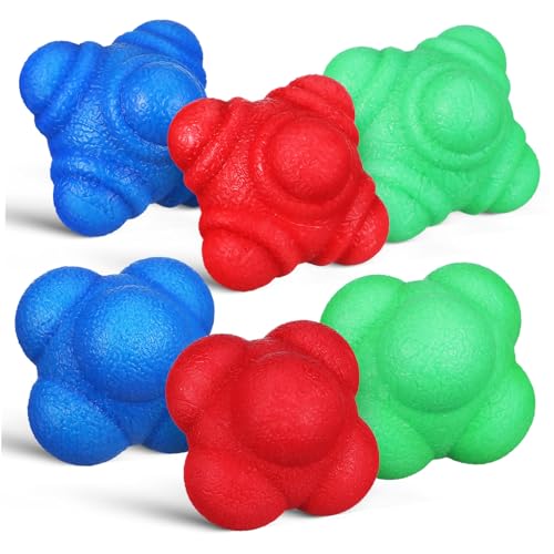 6pcs Reaction Training for Hand-Eye Coordination Hexagonal Design Agility Colors Low Difficulty High Difficulty for Fitness and Baseball Practice