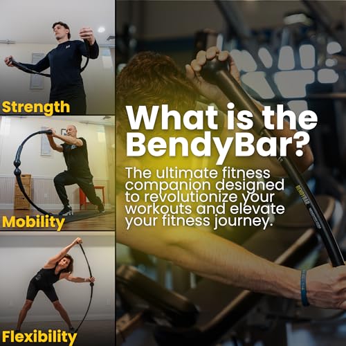 BendyBar Flexible Weighted Resistance Bar to Improve Joint Mobility, Core Strength & Balance, Adjustable Height - size: MAX
