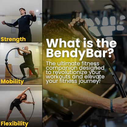 BendyBar Flexible Weighted Resistance Bar to Improve Joint Mobility, Core Strength & Balance, Adjustable Height - size: MAX