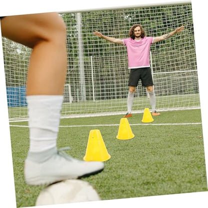 Mikinona 10pcs Plastic Soccer Training Cones 8cm Small Yellow Markers for Football Roller Skating Agility Practice and Obstacle Course