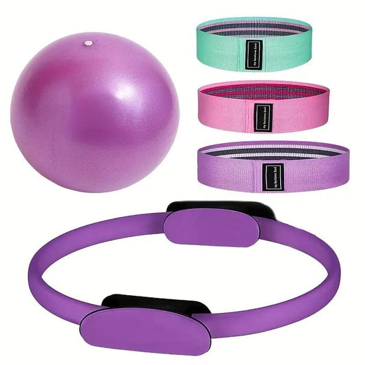 Pilates Essentials Kit for Women, Better Me Pilates Kit, 5-Piece Better Me Pilates Essentials Kit for Women, Booty Bands for Working Out Glutes Yoga Ball, Sculpt and Strengthen for Womens