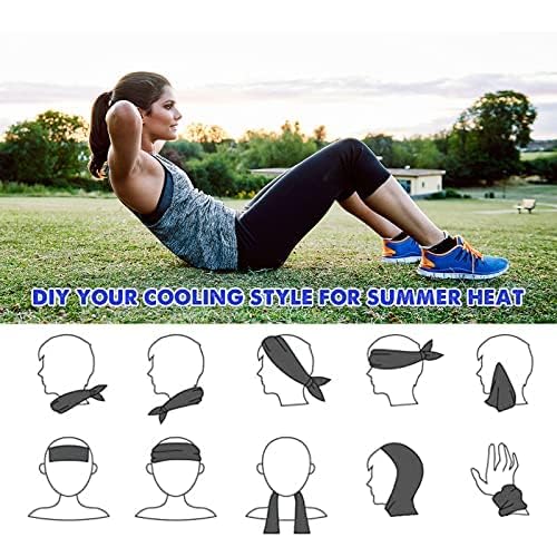 4 Pack Cooling Towels (40"x12") - Instant Cooling Reusable Microfiber Towels for Sports, Gym, Camping, Yoga, Fitness & More