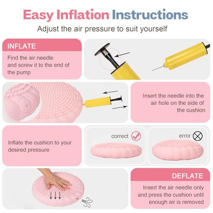 Wobble Cushion, Extra Thick Wiggle Seat for Sensory Kids, Non-slip Balance Disc with Inflation Pump for Adults Core Strength, Posture Improvement & Physical Therapy (13.5in/34cm)