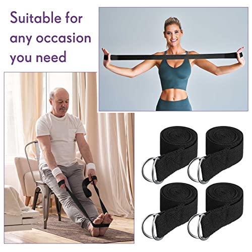 Yoga Strap for Stretching Bulk 6ft Exercise Stretch Band with Metal D Ring Adjustable Pilates Non Elastic Yoga Belt for Women Men Physical Fitness Gym Workout Dance