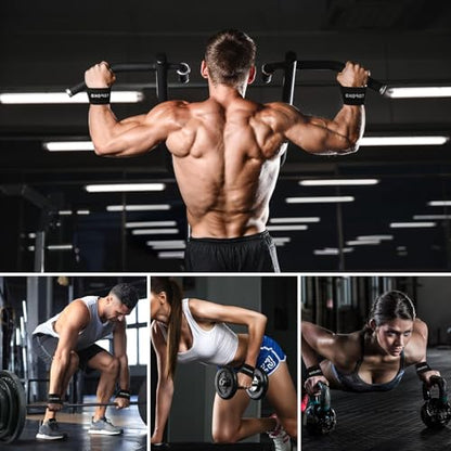 Lifting Wrist Straps for Weightlifting, Deadlifts, Powerlifting & Strength Training – 21.2” Cotton Workout Straps with Neoprene Padding & Non-Slip Hex Grip – Gym Straps for Men & Women