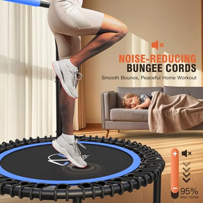 ANCHEER 40" Bungee Rebounder Trampoline with Adjustable Handle, 400LBS - color: Blue