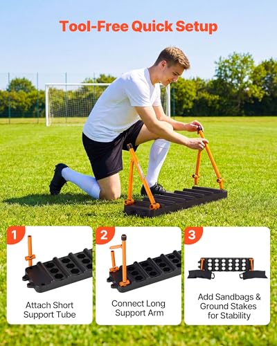 VEVOR Upgrade Soccer Rebounder Board, Mult-Adjustable Angles Portable Soccer Rebound Wall, Foldable Kickback Board, Soccer Practice Equipment, Ideal for Kids & Adults Passing & Shooting Drills - size: 37.4" x 9.8"