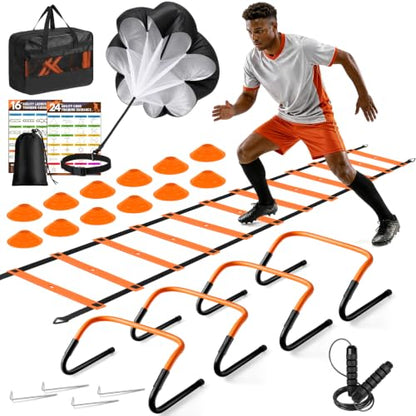 Agility Ladder, Soccer Football Training Equipment Agility & Speed Training - color: Orange