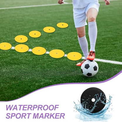 PATIKIL Spot Markers, Non-Slip Floor Dots Agility Markers Flat Field Cones Poly Dot with Hole for Gym PE