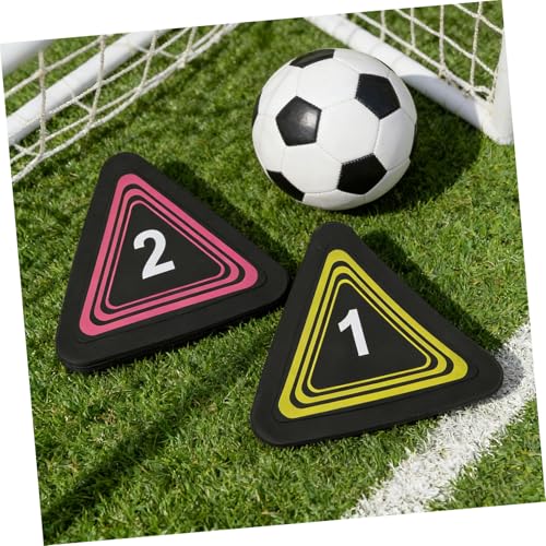 10pcs Numbered Spot Markers Flat Triangle Training Discs Non-Slip Sports Field Dots for Soccer Basketball Agility Drills Indoor Outdoor Court Marking