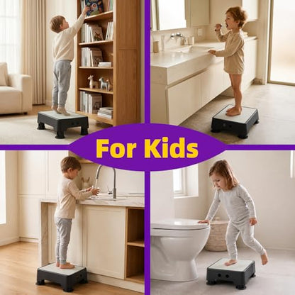 Adjustable Step Stool, Noctilucent Bedside Step, 700 LBS Capacity Safety Step Platform, Indoor and Outdoor Foot Stool for Seniors and Kids, Wide Step Stools Elderly Assistance at Night