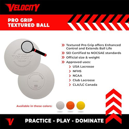 Velocity Pro Grip Lacrosse Balls - 6, 12, 18, 60 and 120 Packs - Certified for Youth, Club, High School, CLA, and College Game Play - color: White, size: 120 Balls