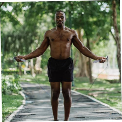 PRETYZOOM Electronic Counting Jump Rope Fitness and Exercise Steel Wire Skipping Rope with Digital Counter for Adult Home Workout and Weight Loss Training