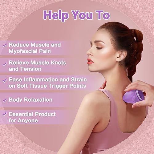 Myofascial Release Tool Mountable Massager Pressure Point Knobble Massage Tool Muscle Back Knot Remover Trigger Point Ball Self Deep Tissue Massage Tools for Neck, Shoulder, Feet with Suction Cup - color: Purple