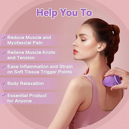 Myofascial Release Tool Mountable Massager Pressure Point Knobble Massage Tool Muscle Back Knot Remover Trigger Point Ball Self Deep Tissue Massage Tools for Neck, Shoulder, Feet with Suction Cup - color: Purple