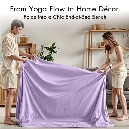 Convertible Yoga Chair for Adults, Ergonomic Foam Lounge with Lumbar Pillow, Washable Cover, Side Pocket, No Assembly Needed – Great for Exercise, Stretching & Relaxation Purple - color: Purple
