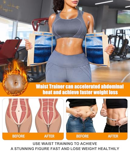 Womens Waist Trainer Corset with Zipper Sweat Waist Trimmer for Women Workout Belt Corset Shapewear