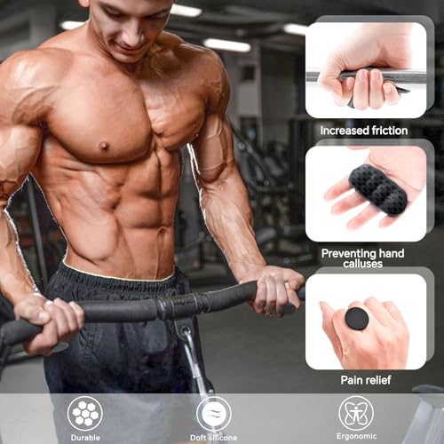 Anti-Slip Workout Grips - Widened and Thickened Rubber Hand Protector Ryptfit Grips for Weightlifting, Pull-ups, Gym for Men and Women, Silicone Gym Grip Pads, Soft, Pal
