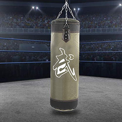 Bnineteenteam Heavy Punching Bag,Training Boxing Bag with Chain for Adults Men Women(Empty) - color: Green, size: 60 cm