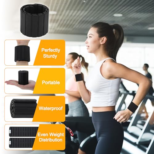 Wrist Weights, 1.1LB Each Stackable Magnetic, Adjustable Ankle Weights for Men & Women, Jogging/Yoga & More, 1 Pair - color: Black