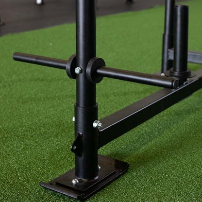 Titan Fitness High-Low Push Pull Drag Sled for Speed Training and Agility, 600 LB Capacity, Use on Grass, Turf, Concrete or Asphalt, Fits Olympic Weight Plates